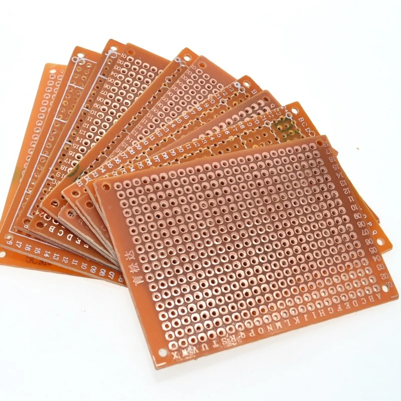 WAVGAT 10Pcs 5*7 PCB 5x7 PCB 5cm 7cm DIY Prototype Paper PCB Universal Board yellow