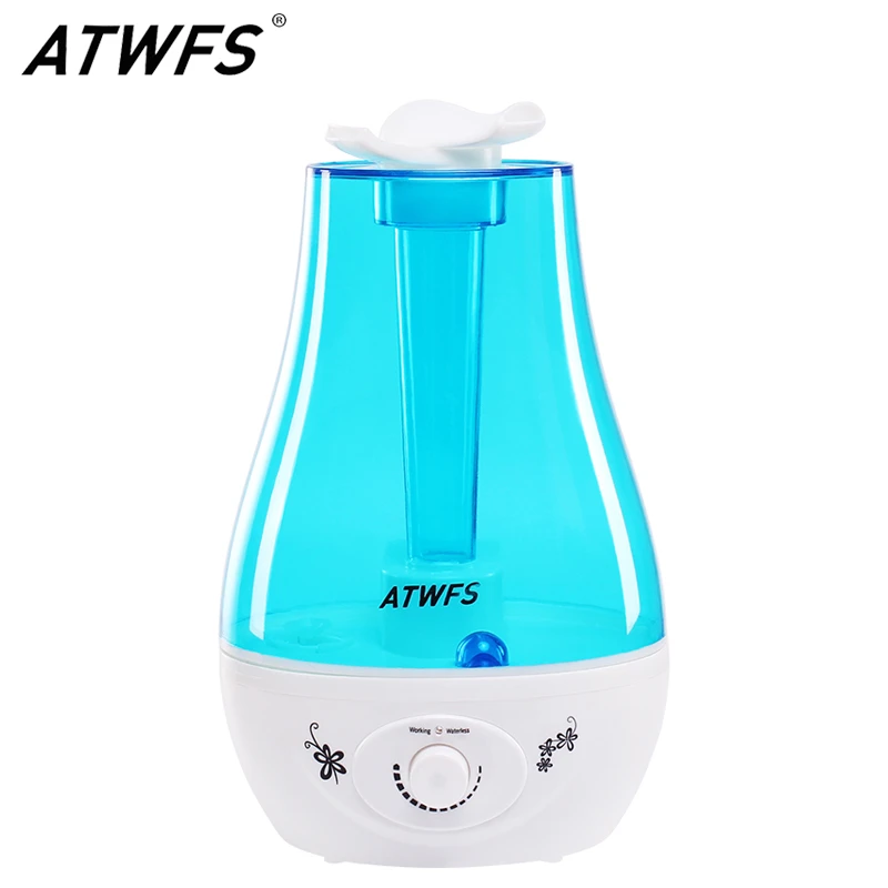 ATWFS 3L Air Humidifier Ultrasonic Aroma Diffuser Humidifier for home Essential Oil Diffuser Mist Maker Fogger LED Lamp