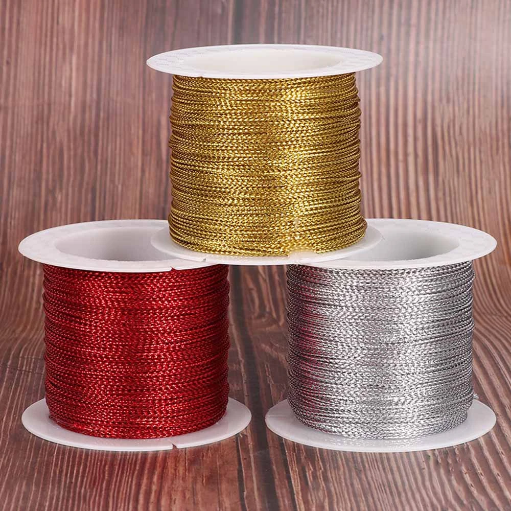 20/60 Meters Rope Gold/Silver/Red Cord Thread Cord String Strap Ribbon Tag Line Bracelet Making No-slip Clothing Gift