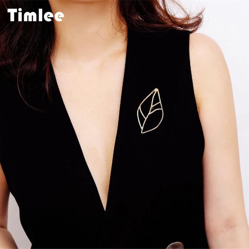 Timlee X165 New Simple Temperamental Leaf Brooch Alloy Brooch Pins,Fashion Jewelry Wholesale .