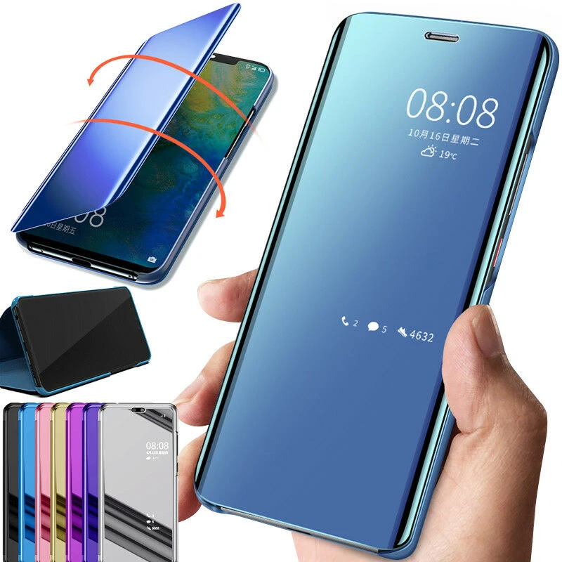 Smart Case For Samsung Galaxy S20 Ultra Note 10 S9 S8 Plus S7 Edge Mirror View Leather Flip Cover For Samsung Galaxy S10 5G S10E