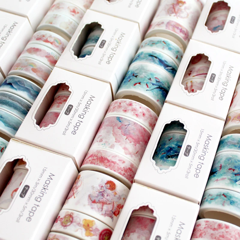 3 pcs/pack Sakura Cloud Van Gogh Japanese Washi Tape Adhesive Tape DIY Scrapbooking Sticker Label Masking Tape