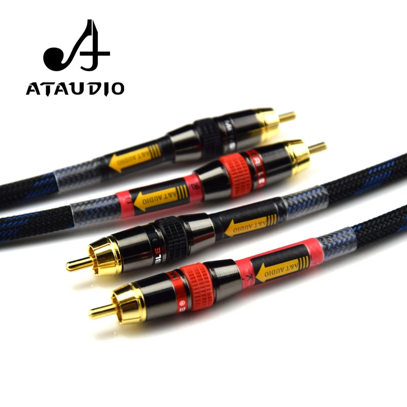 ATAUDIO Hifi RCA Cable High Quality 4N OFC HIFI 2RCA Male to Male Audio Cable