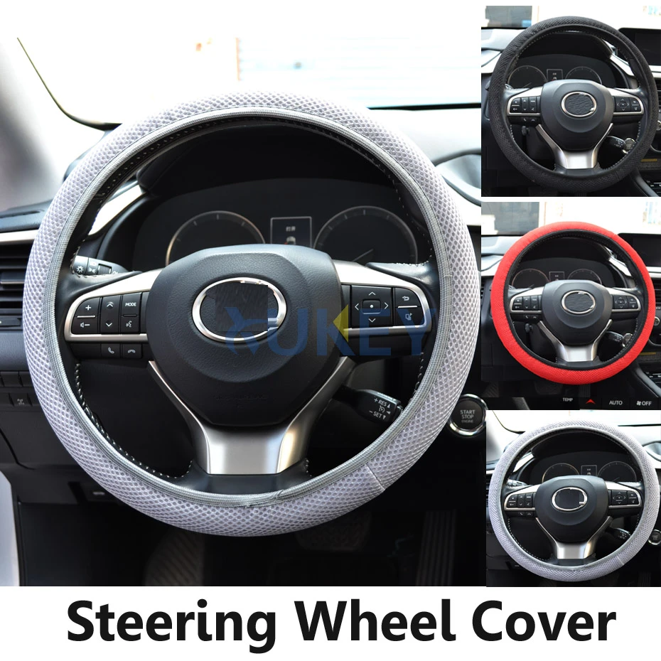 2017 New Summer Use Car Auto Universal Elastic Handmade Skid Proof Steering Wheel Cover Black/Red/Gray