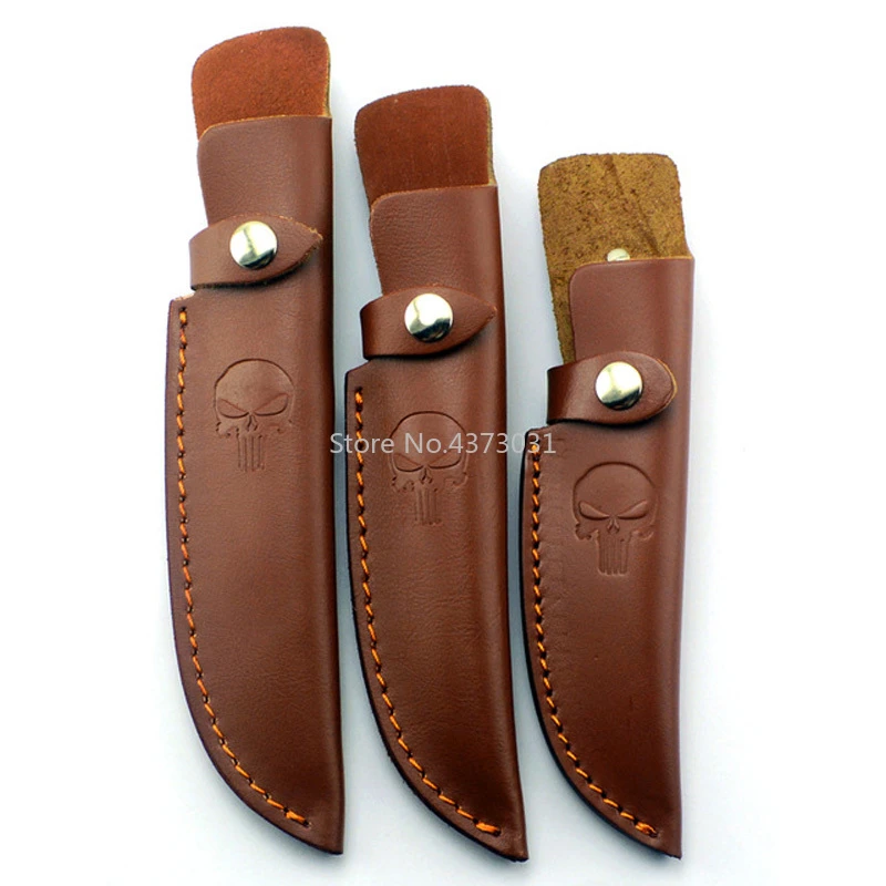 Top Quality Fixed Blade Straight Knife Holder Outdoor Tool Belt Loop Hunt Multi Holster Carry Sheath Leather Scabbard