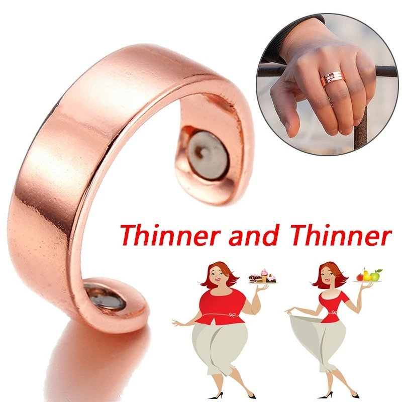 Magnetic Therapy Lose Weight Rings For Women Men Fashion Jewelry Ring Health Keep Slim Stylish Metal Touch Acupoint Health Care