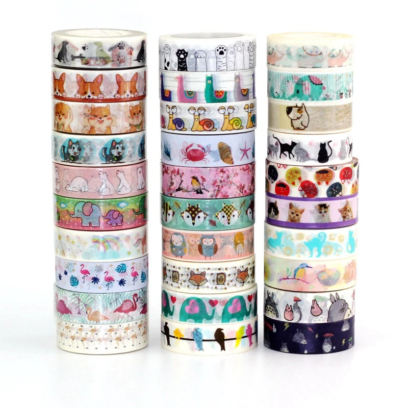 15mmx10m Decor Washi Tape Animal Set Llamas Dog Cat Flamingo Elephant Polar bear Birds DIY Masking Tapes School Office Supplies