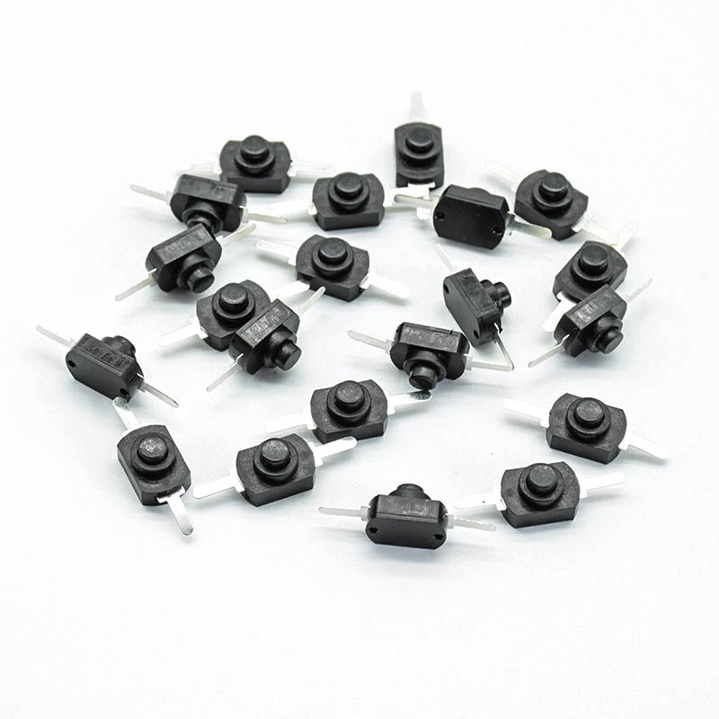 10pcs 1A 30V DC 2A 250V White/Black Latching On Off Mini Torch Push Button Switch Hot sale