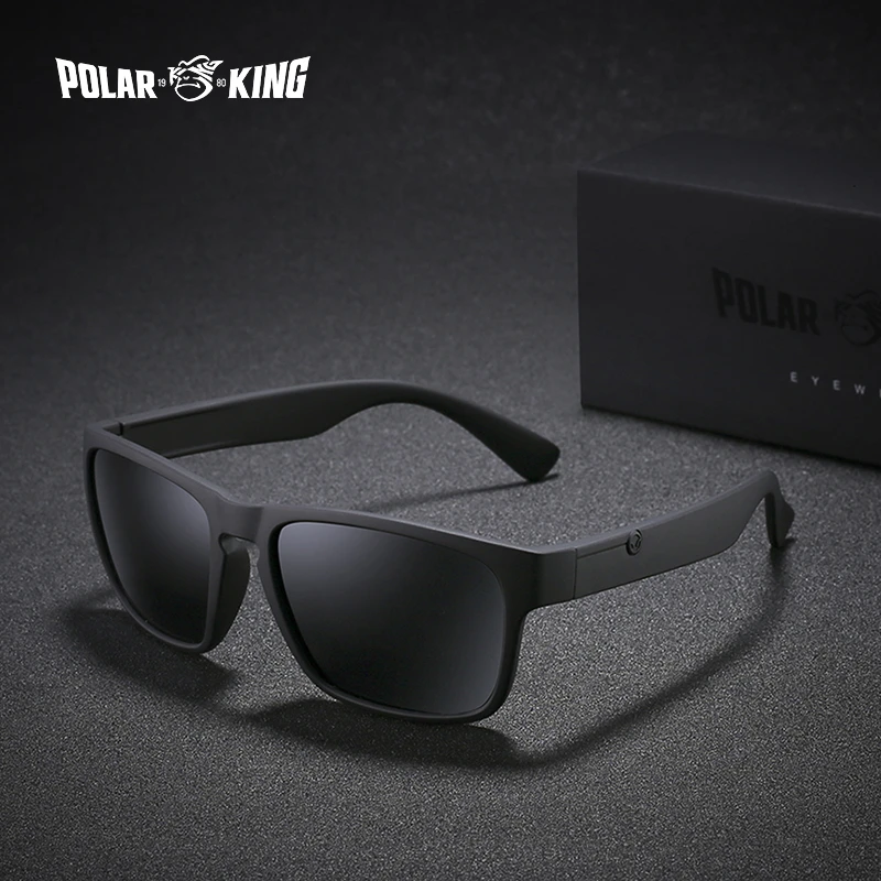 POLARKING Brand Polarized Sunglasses For Men Plastic Oculos de sol Men's Fashion Square Driving  Eyewear Travel Sun Glass