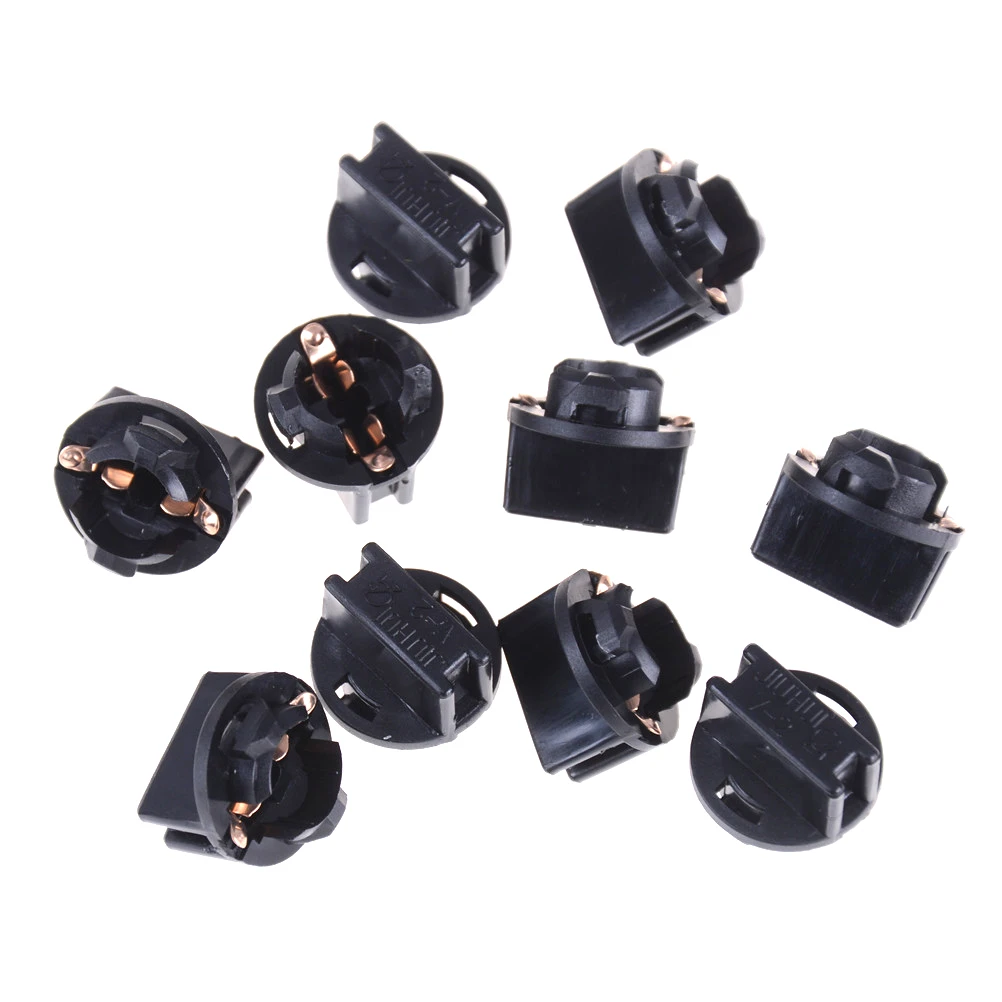 New 10pcs black T10 Car Light Socket Twist Lock Wedge Instrument Panel Dash Light Bulb Base