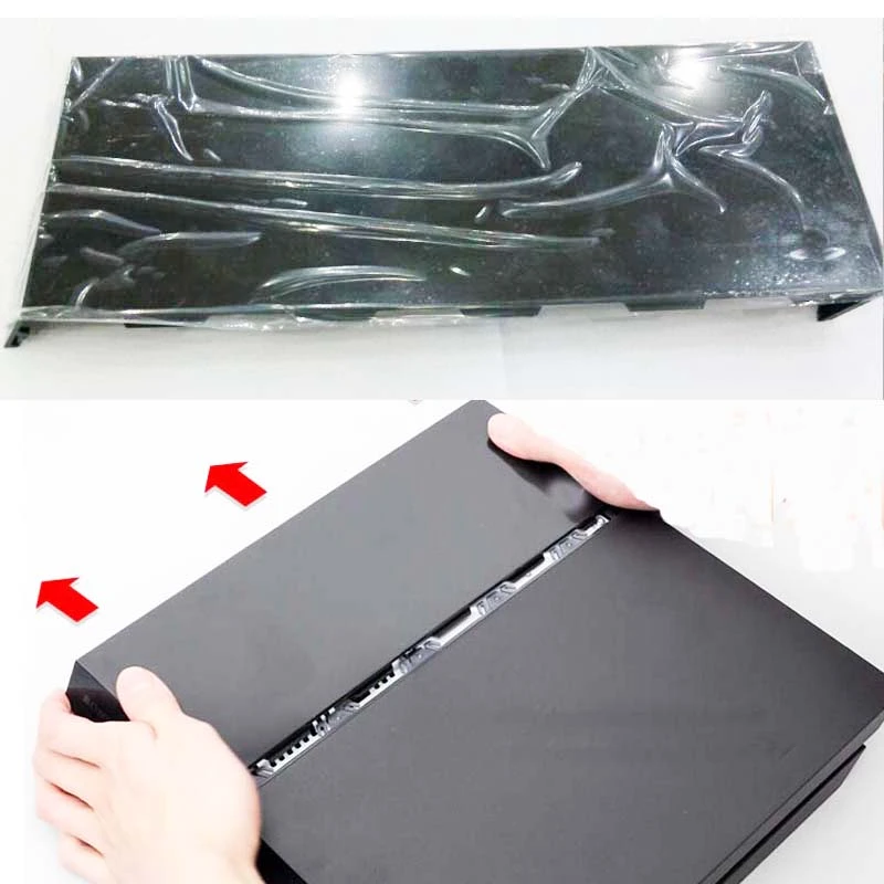 Glossy Black Universal HDD hard Disc Drive Cover Case   for Playstation 4 PS4 Faceplate CUH-1000 to 1200 With Silver logo