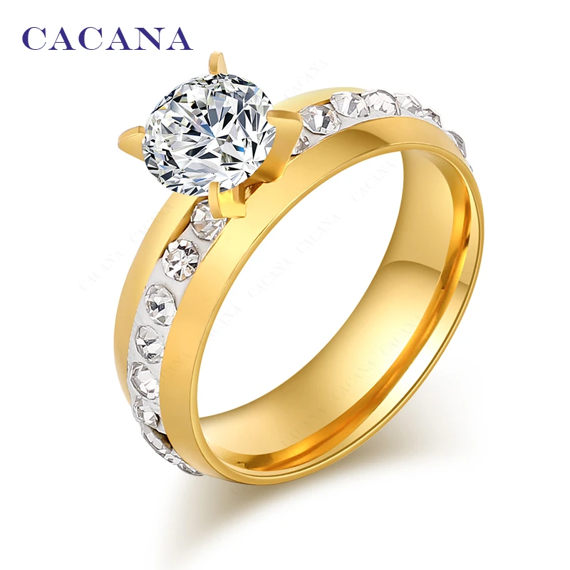 CACANA Titanium Stainless Steel Rings Top Quality Rings For Women Fashion Jewelry Wholesale NO.R58