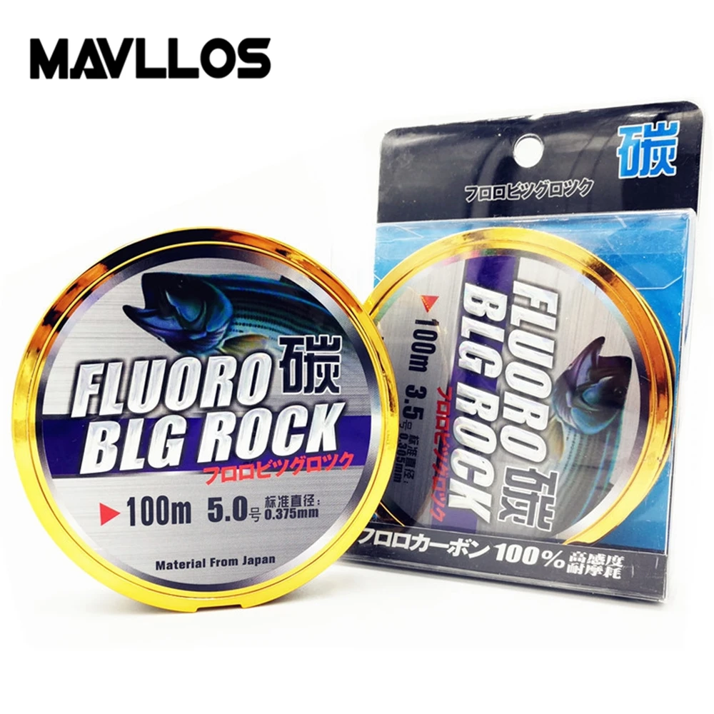 Mavllos Fluorocarbon Coating Nylon Line Fishing 100m Super Strong Leader Carbon Fiber Carp Monofilament Fly Fishing Line