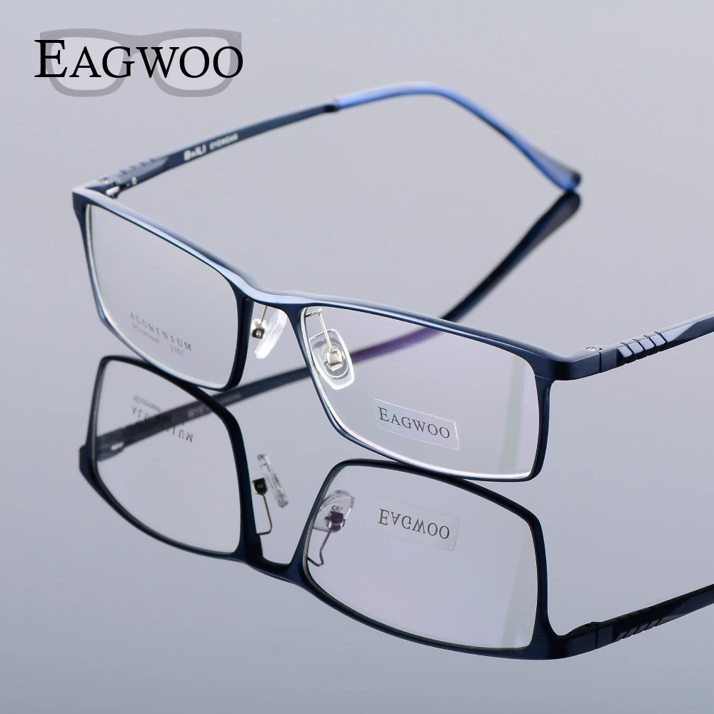 Eagwoo Aluminum Men Wide Face Prescription Eyeglasses  Full Rim Optical Frame Business Eye Glasses Light Big Spectacle MF2351
