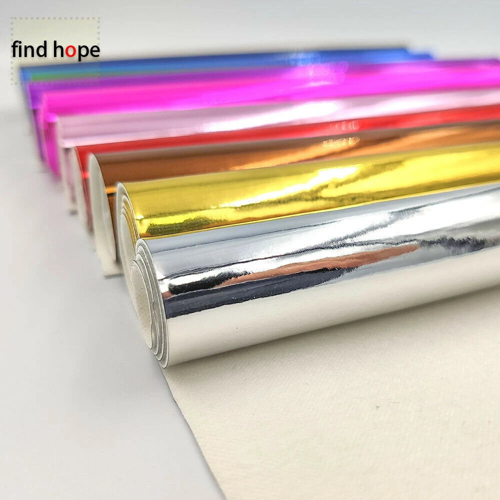 A4 20*30CM Electroplate Mirror Shiny Glossy PU leatherette Leather Sewing Fabric Sheets Laser Hademade DIY Bag Sewing Craft Bows