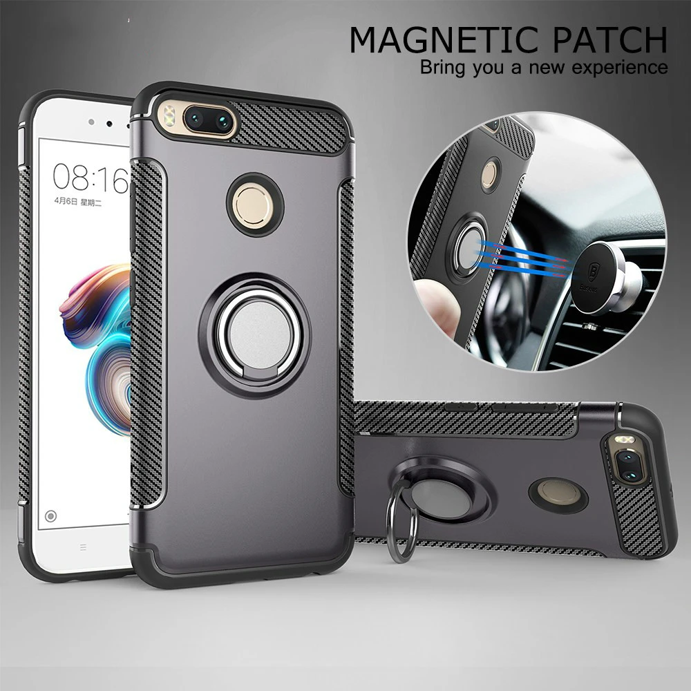 Case For Xiomi Xiaomi mi a1 Case 5X Fundas Hard Magnetic Ring armor Cover For Xiomi Xiaomi mi A2 Lite 8 Lite Max 3 6x Cover