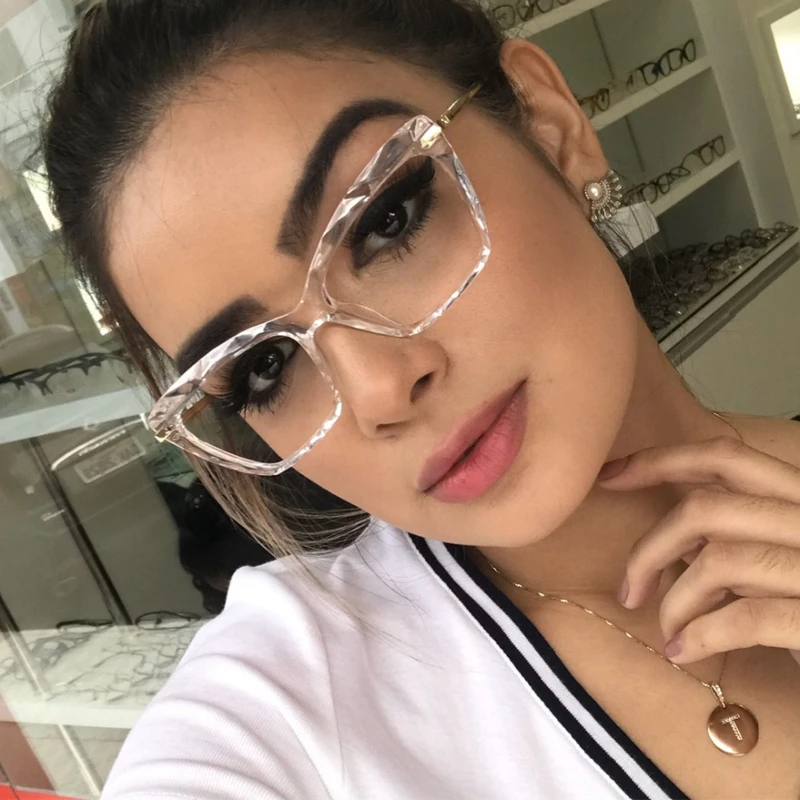 Fashion Square Glasses Frame Women Trending Styles Brand Design Optical Computer Glasses Oculos De Sol Eyewear 2019