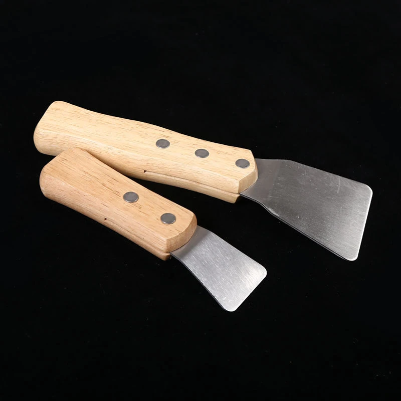 2pcs/pack Big+Small Spatula Scoop with Wooden Handle Ceiling Film Shovel Spatula Accessories for welding harpoon