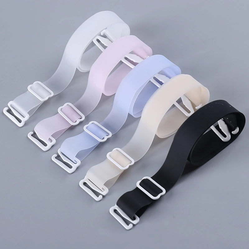 Women 1cm 1.5cm 1.8cm Wide Backless Clear Bra Straps Non Slip Transparent Bra Strap Adjustable Bra Extender Accessories