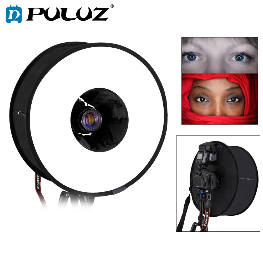 PULUZ 45cm Ring Softbox Speedlight Round Style  Flash Light Shoot Soft box Foldable Soft Flash Light Diffuser