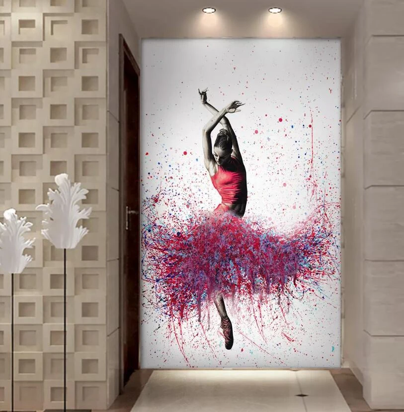 HD Printed Abstract Painting Elegant Dancing Ballerina Oil Ballet Girl Wall Art 1 Piece Large Canvas Painting Multi Choices