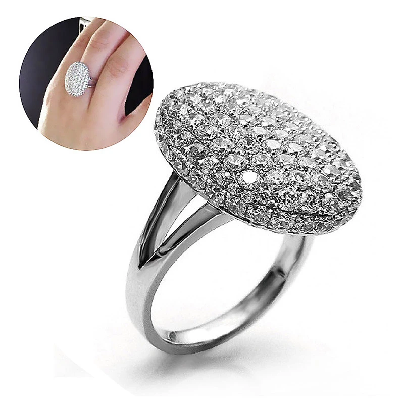 GETNOIVAS Silver Color Twilight Breaking Dawn Bella Engagement Wedding Ring Gorgeous Rhinestone Inlay Women Rings  Jewelry SL