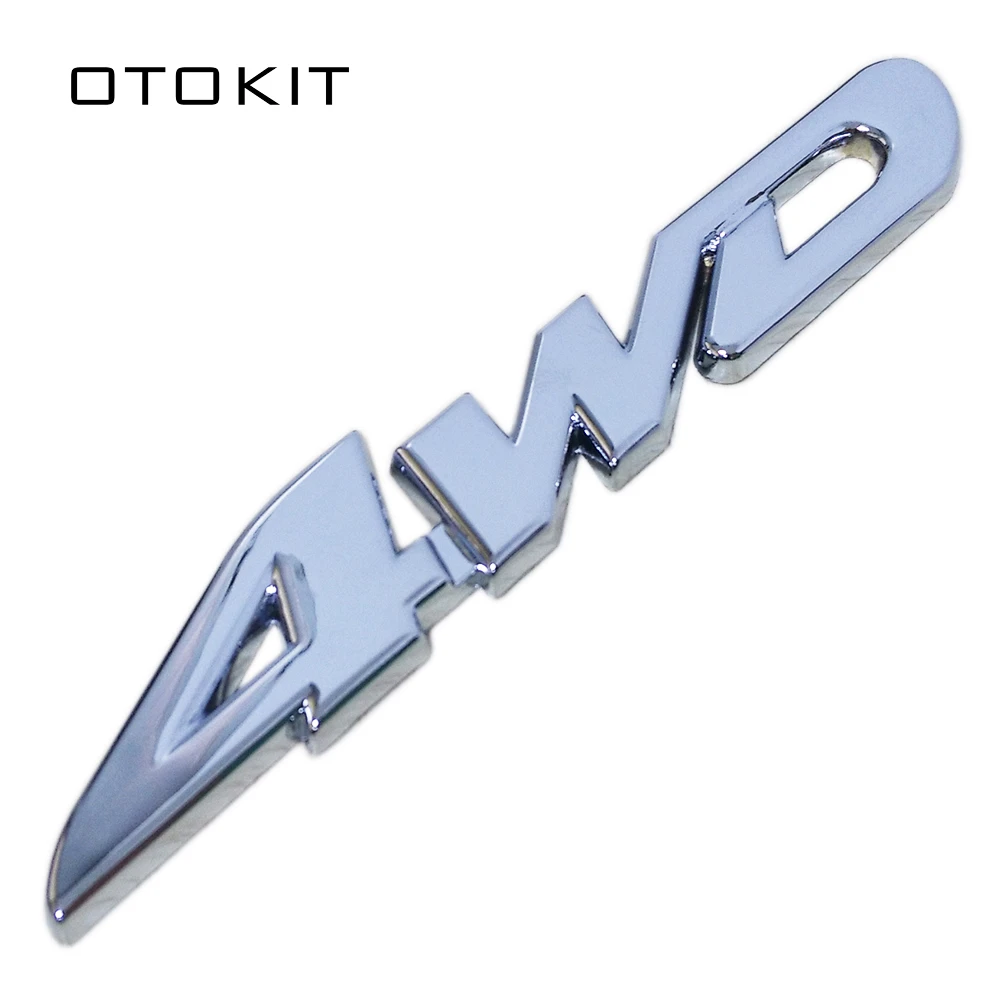 Car Styling 3D Chrome Metal Sticker 4WD Emblem Badge Decal For SUV Rear Trunk Off-road Toyota Highlander RAV4 Tiguan Honda