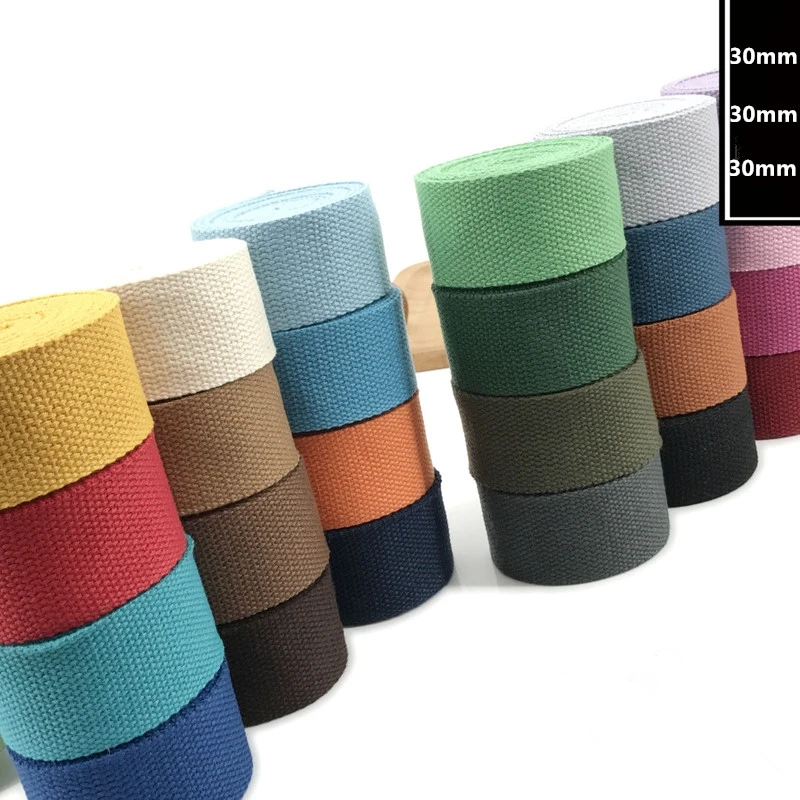 5meter 30mm width Canvas Ribbon Polyester Cotton Webbing Strap Sewing Bag Belt Accessories