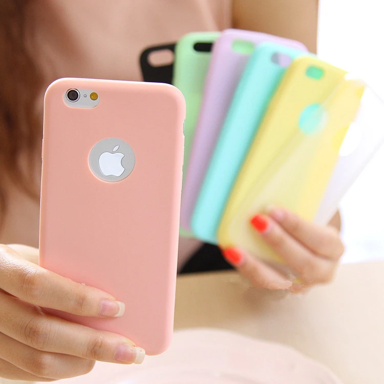 Fashion Cute Candy Colors Soft TPU Silicon phone cases for Apple iPhone 5 5S 5SE 6 6S 7 Plus Case Silicone Back Cover Coque