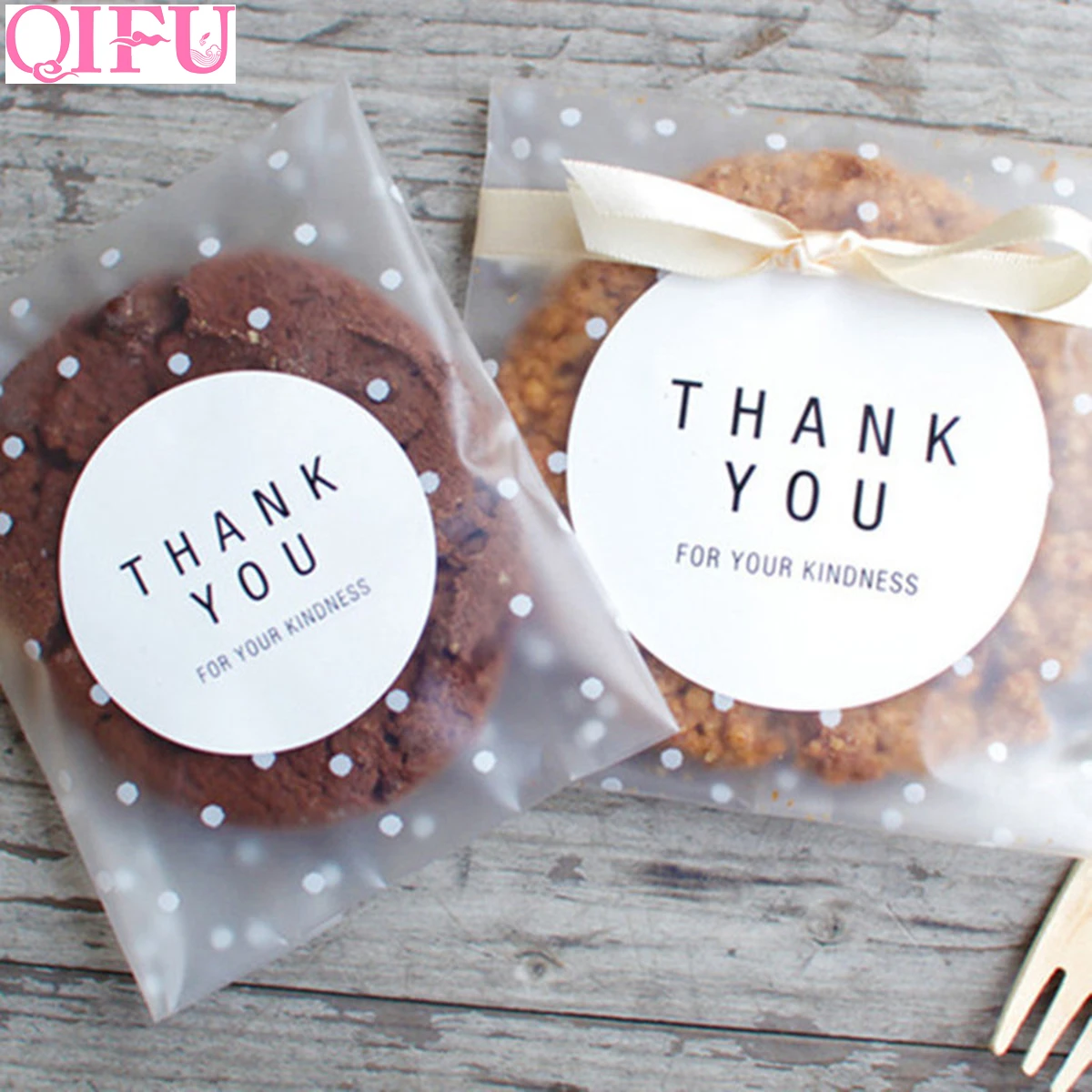 QIFU Transparent Plastic Bag Candy Cookie Gift Bag Frosted OPP Birthday Party Candy Packaging Bag Pouch Gift Box