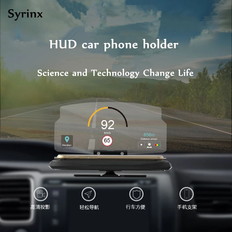 New Car Phone Holder Stand GPS Mirror Navigation Support Bracket Multi-function Folding Windscreen Projector Hud Head-up Display