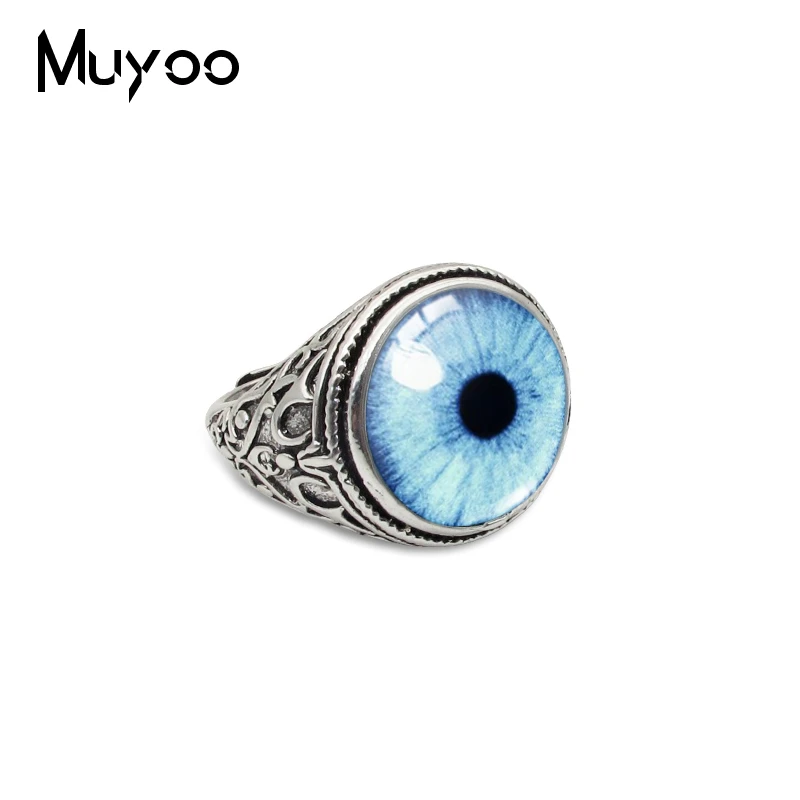 Vintage Cat Eyes Dragon Eyes Patterns Glass Cabochon Dome Fashion Domeen Rings Handmade Jewelry Antique Rings Women Men Jewelry