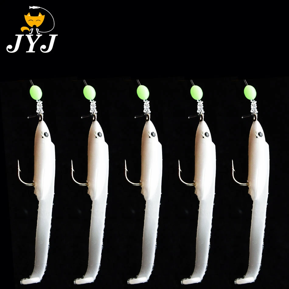 5hooks/bag High Quality Carbon Steel Mackerel Feathers Bass Cod Lure Sea Fishing 5 Fishing Hook Treble Bait Fishing Wire No.1/0