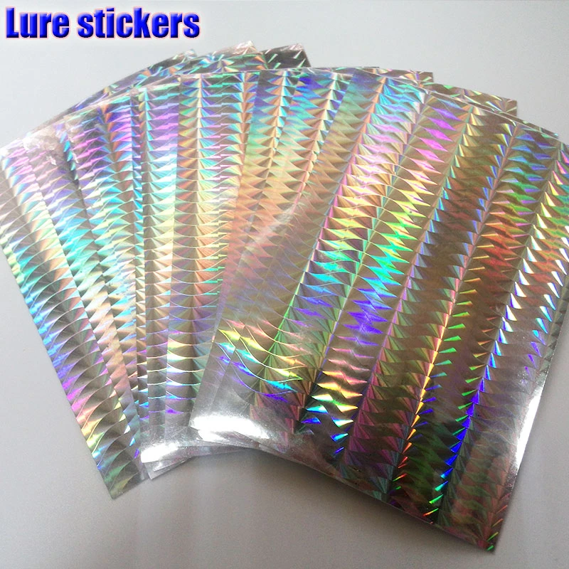 2019HOT fishing lure sticker,holographic, 4 kinds color you choose 8papers/lot size: 73mm x 100mm or 100mm*150mm