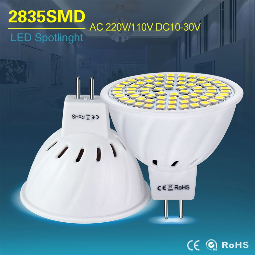4W 6W 8W MR16 Led 12V Spotlight MR 16 LED Bulb Lamp 220V 110V Lights DC 10-30V GU5.3 SMD 2835 Cold White Warm White Lampada