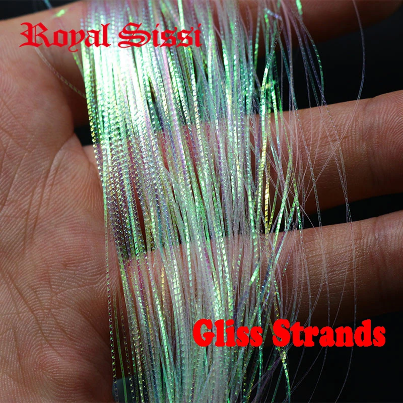 4packs/set corrugated flash strands Gliss' N Glow flash iridescent flashbou synthetic fly tying materials simulates fish scales