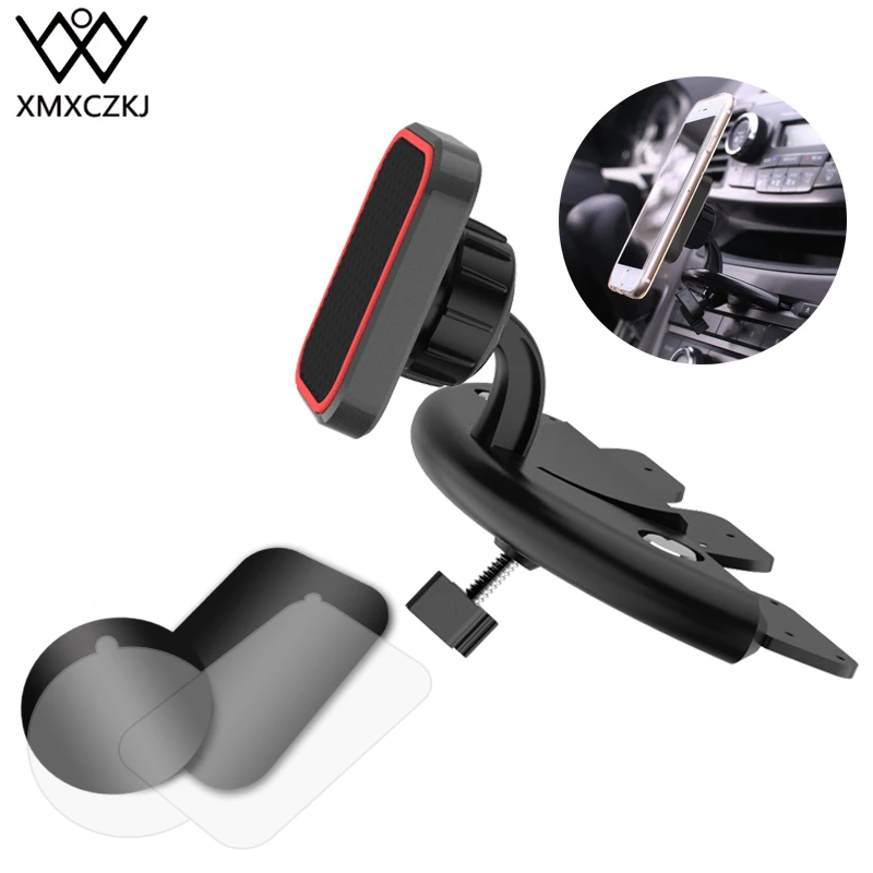 XMXCZKJ Car Magnetic Mobile Phone CD Slot Mount Holder Support For iPhone X 8 Magnet Stand Smartphone Cell Phone GPS Accessories