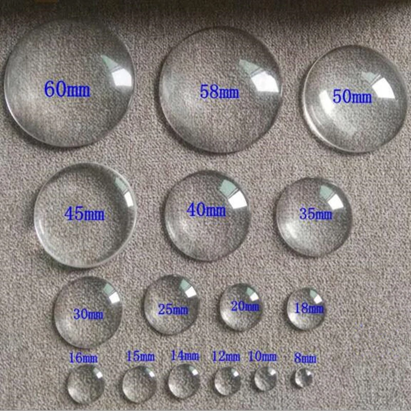1packs 6mm-60mm Round FlatBack Clear Glass Cabochon Transparent Magnifying Glass Cabochon For DIY Jewelry Making Z941
