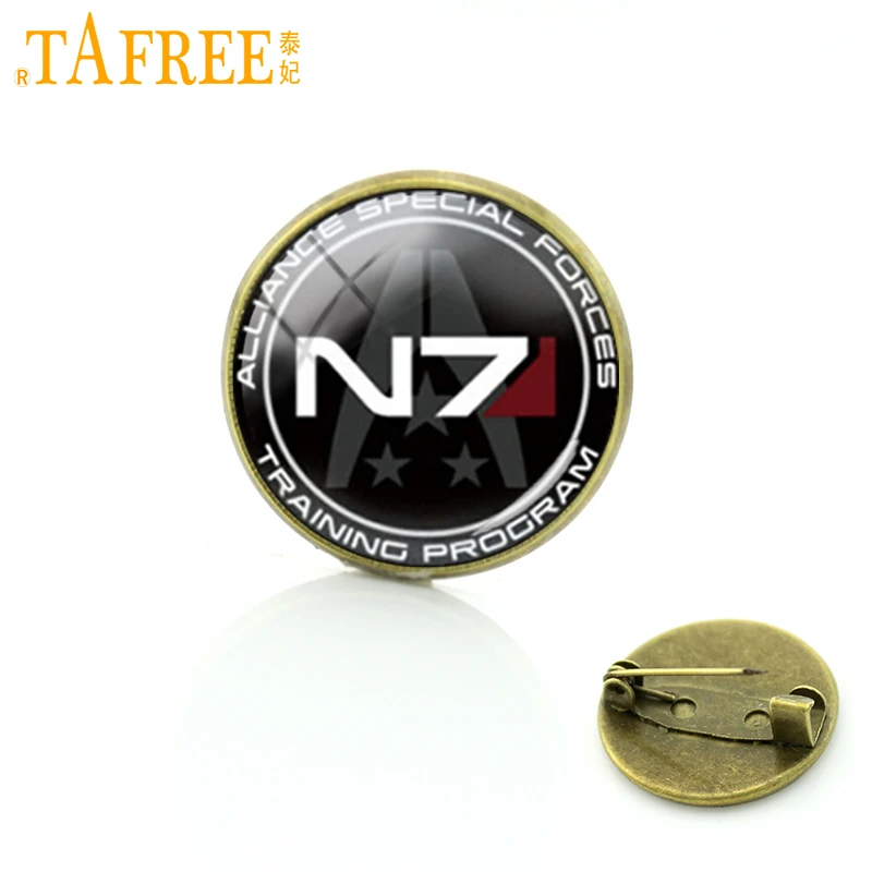 TAFREE Elegant Charm Winter Style Mass Effect Inspired N7  Jewelry Computer Circuit Board Brooch Pins Vintage Men Badge C488