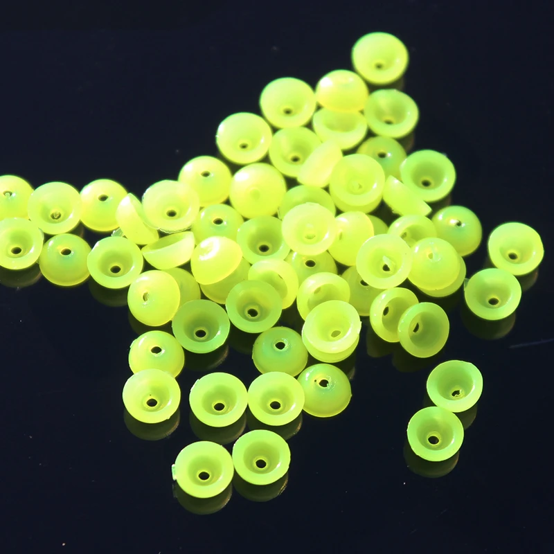 100pcs/lot Luminous Half Round Stopper Beads Fishing 3.0/3.5/4.0/4.5mm for Sea Fishing Floating Tackle Accessories Tools
