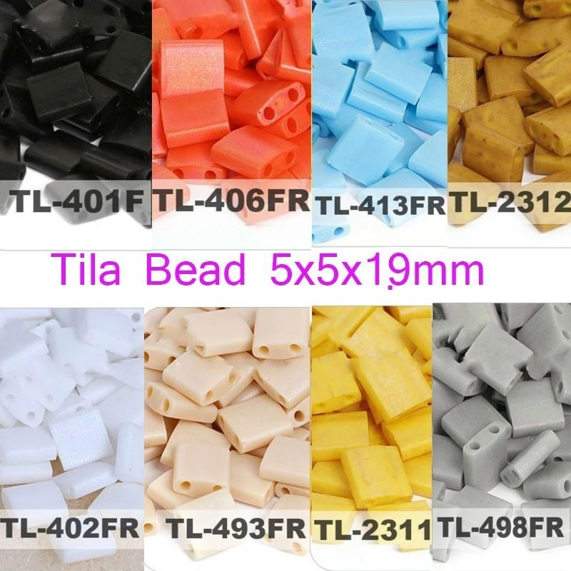 Taidian Miyuki Tila Seedbeads For DIY Jewelry Bracelets Making Made In Japan 2 Holes 5*5*1.9MM 3/5grams/lot