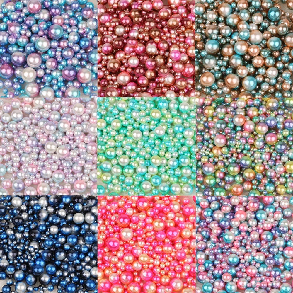 4/6/8/10mm Multi size option about 250Pcs/lot random mix color no holes Pearls Round Beads For DIY Craft Scrapbook Decoration