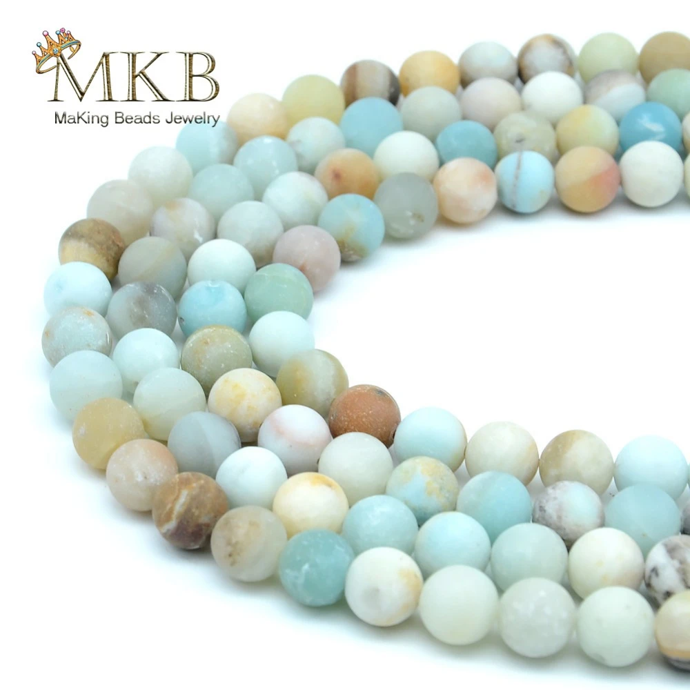 Natural Stone Matte Amazonite Round Beads For Jewelry Making 4 6 8 10 12mm Perles Gem Loose Beads Diy Bracelet Necklace Dropship