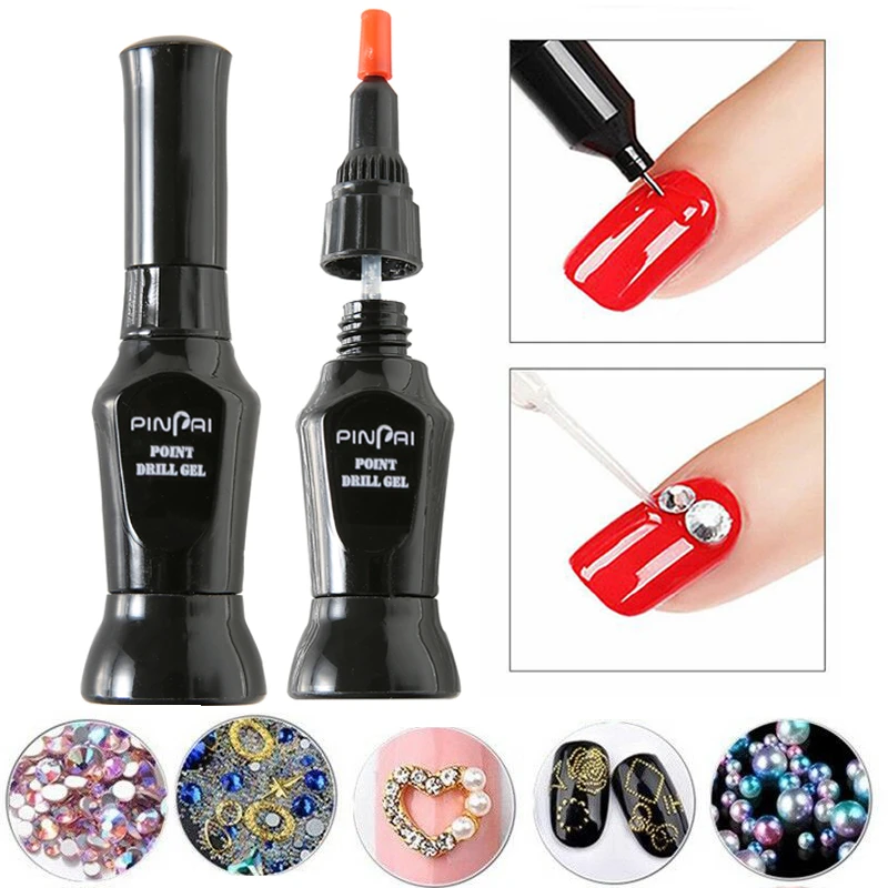 Hot 10ml Gel Nail Polish Nail Art Rhinestones DIY Gel Glue UV Adhesives Sticky Crystal Gems Diamond Decor Nail Glue