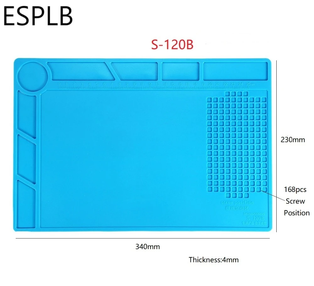 ESPLB S-120B 13.4x9.1inch Heat-resistant Heat Insulation Desk Working Pad Mat BGA Soldering Platform Repair Station