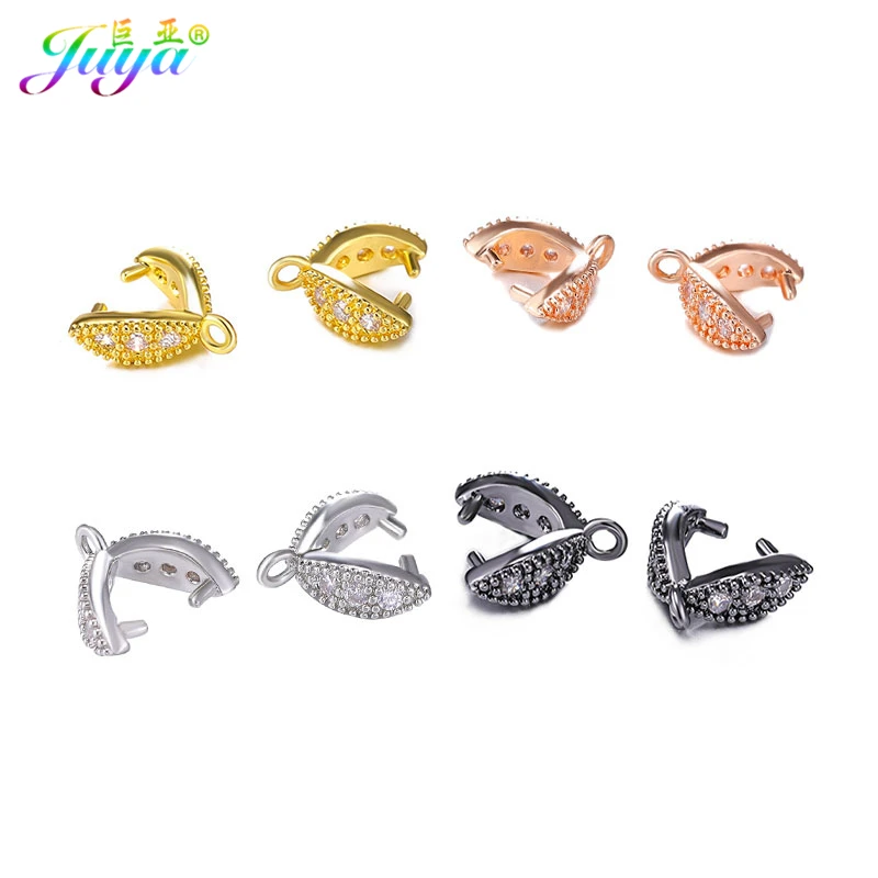 Wholesale Diy Jewelry Findings Hand Made Clamp Pinch Clip Bail Clasps Accessories For Women Crystals Agate Pearls Earring Making