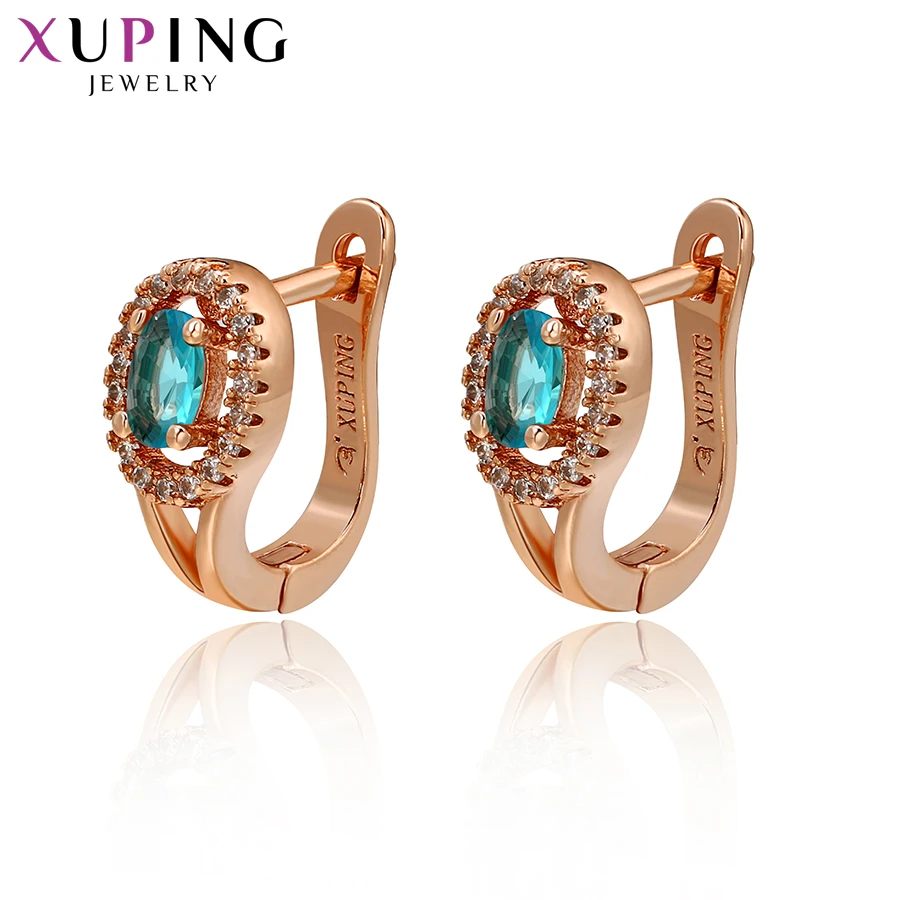 Xuping New Design Luxury Gold-coloe Plated Hoops Earrings Statement Jewelry for Women Valentine's Day Gifts 91973