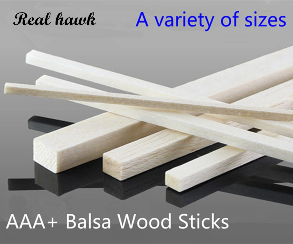 25pcs 300mm long 1.5x1.5/2x2/3x3/4x4/5x5/6x6mm Square long wooden bar AAA+ Balsa Wood Sticks Strips for airplane/boat model DIY