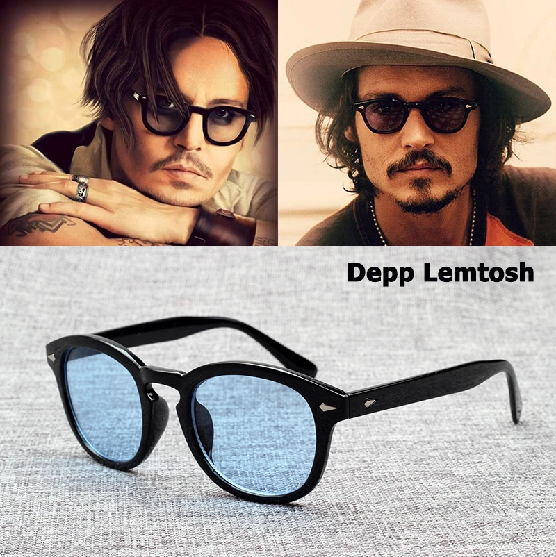 JackJad 2021 Fashion Johnny Depp Lemtosh Style Sunglasses Vintage Round Tint Ocean Lens Brand Design Sun Glasses Oculos De Sol