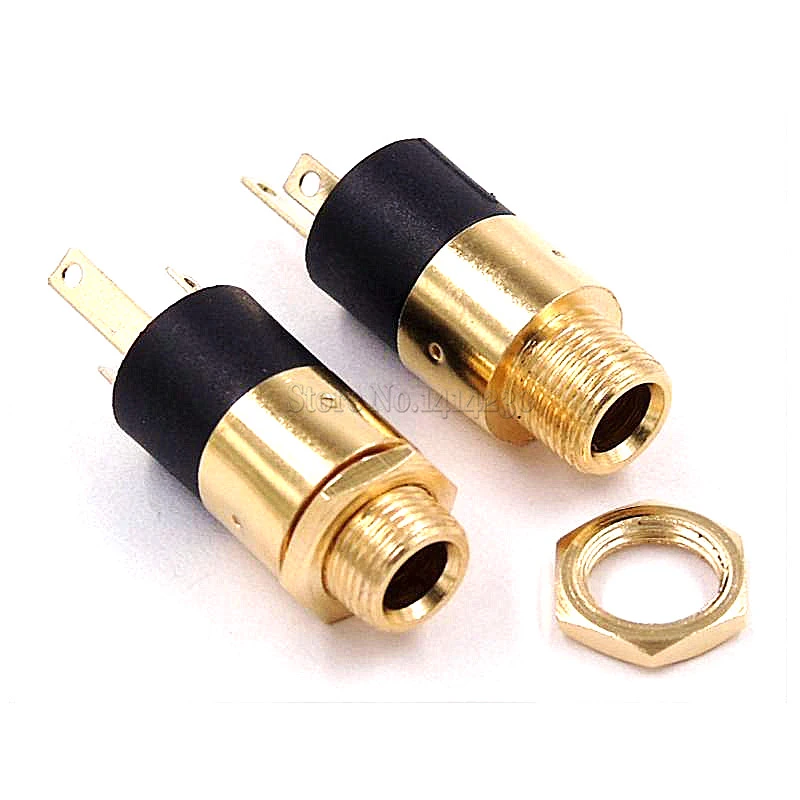 5PCS 3.5MM cylindrical socket PJ-392 Stereo Female Socket Jack with Screw 3.5 Audio Video Headphone Connector PJ392 GOLD PLATED